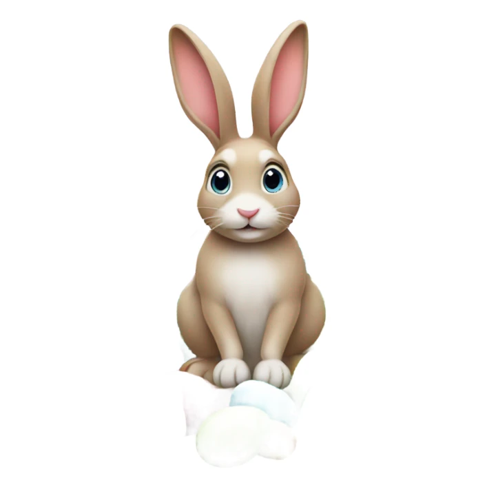 easter rabbit with eggs sticker