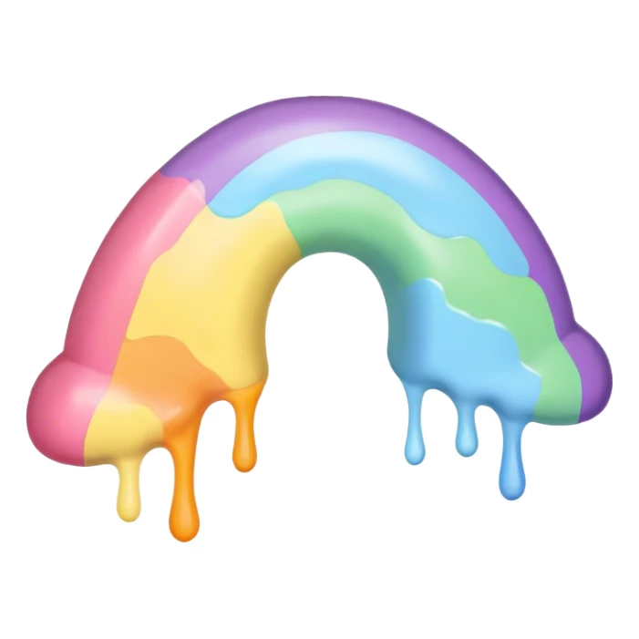 rainbow melted pastel sticker