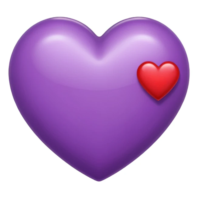 A purple and a red heart sticker