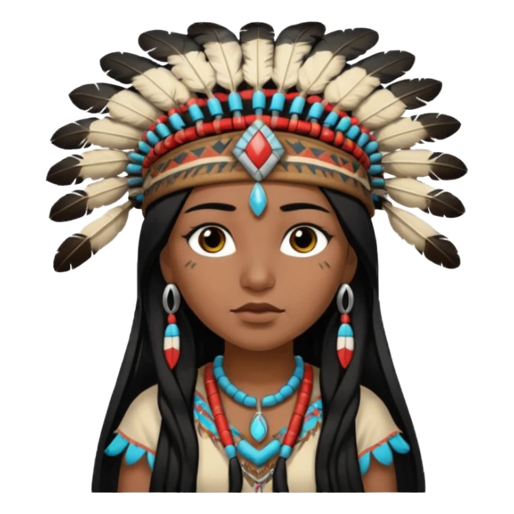 native american girl sticker