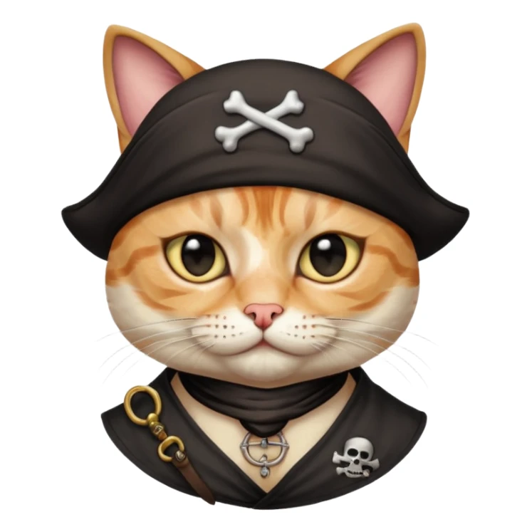 pirate cat with human body one eye mask sticker