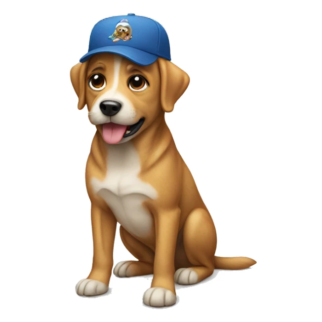 Dog with cap  sticker