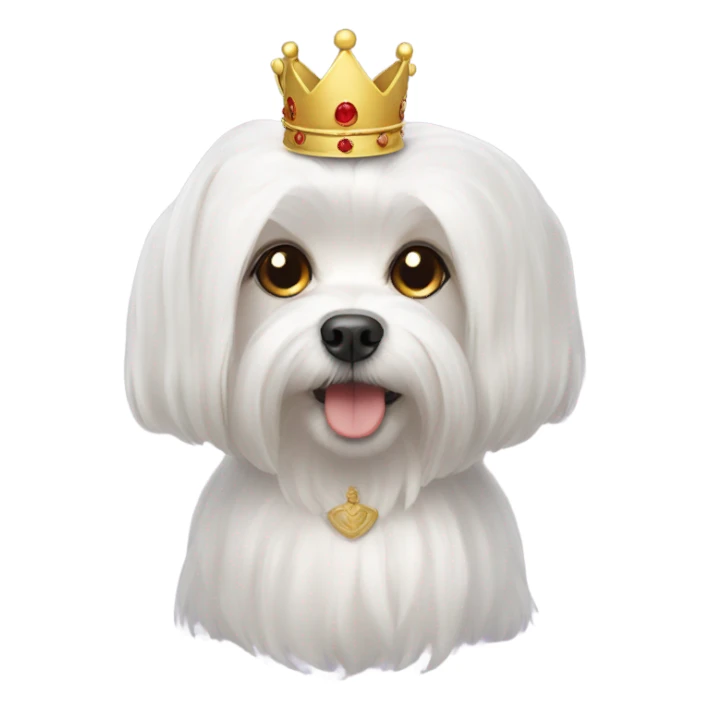 Maltese dog with a crown sticker