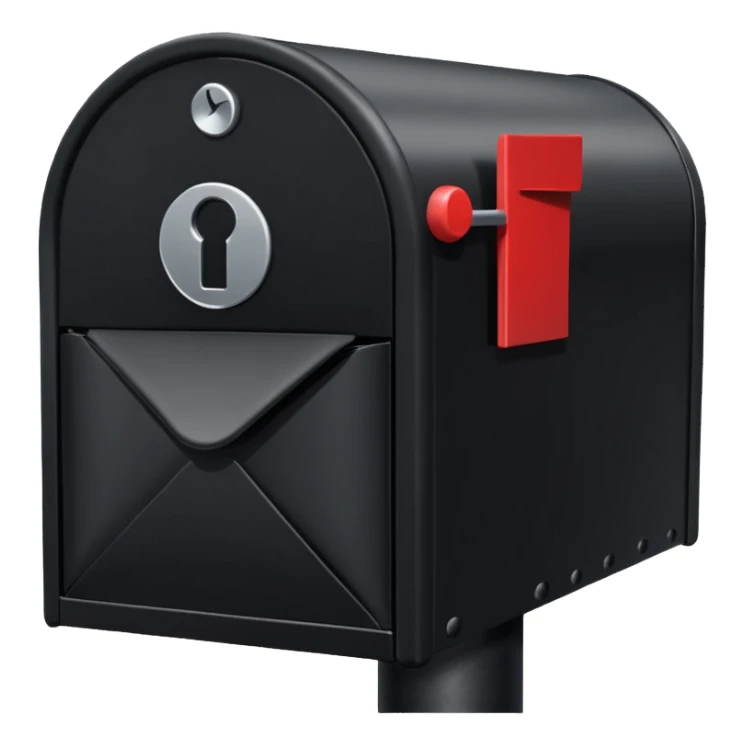 black unified mailbox on black post sticker