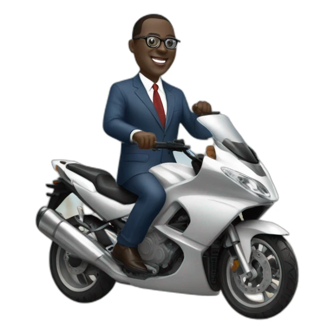 macky sall conduisant une moto sticker