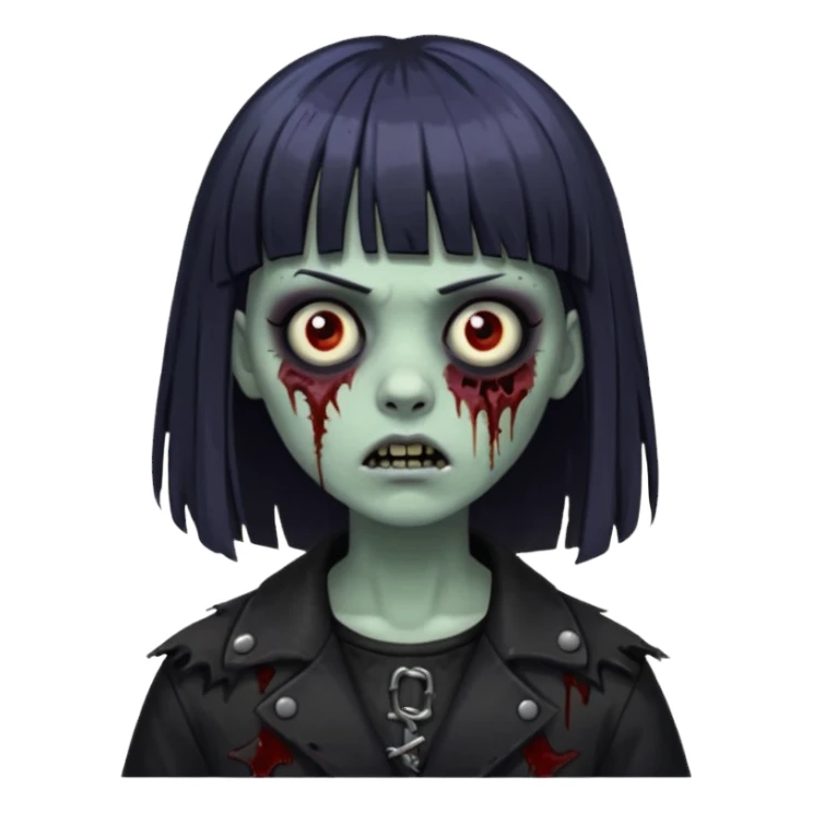 Faça uma zumbi com franja é com uma pegada mais gothc sticker