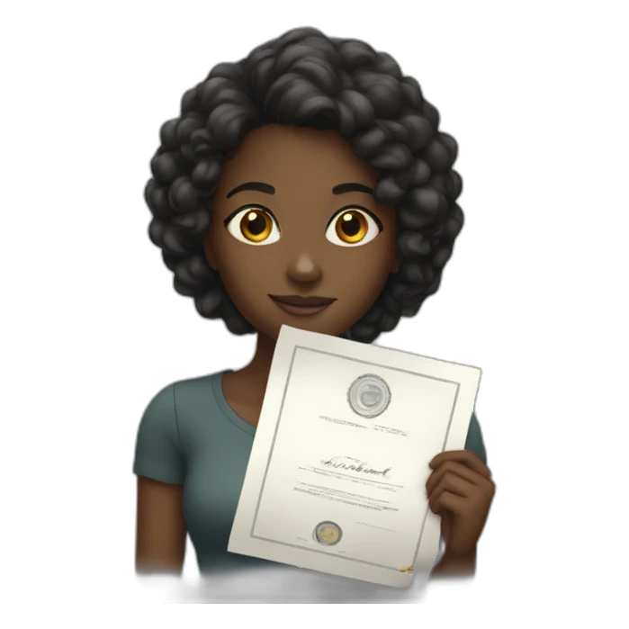 Black girl with certificate  sticker