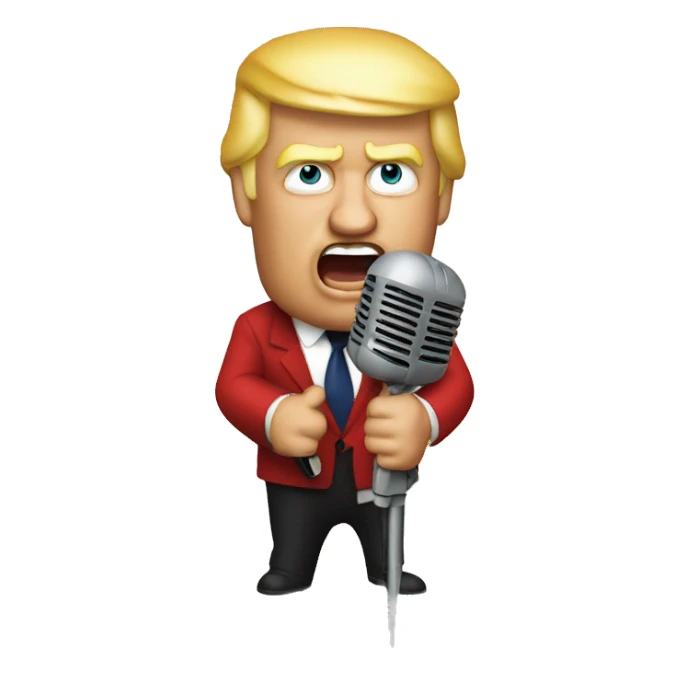 Trump rapping with microphone sticker