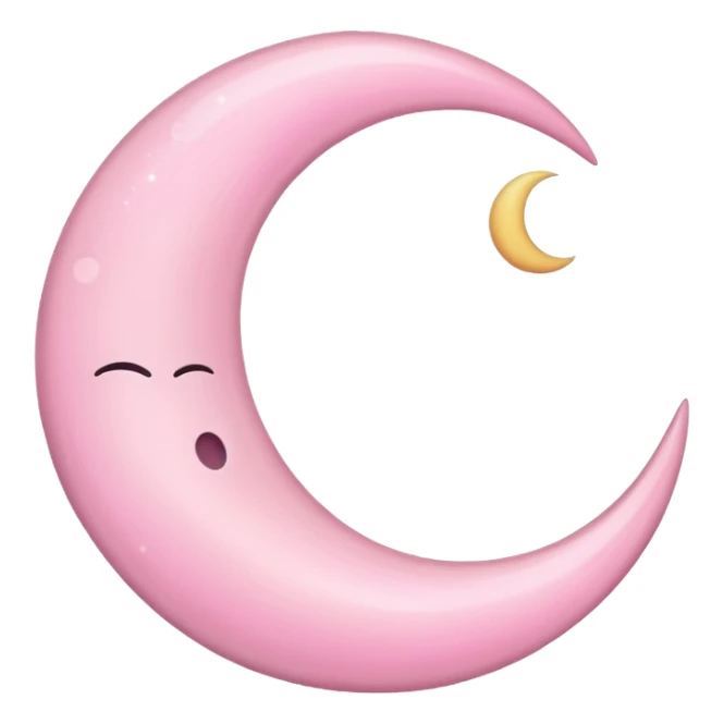 pink crescent moon  sticker