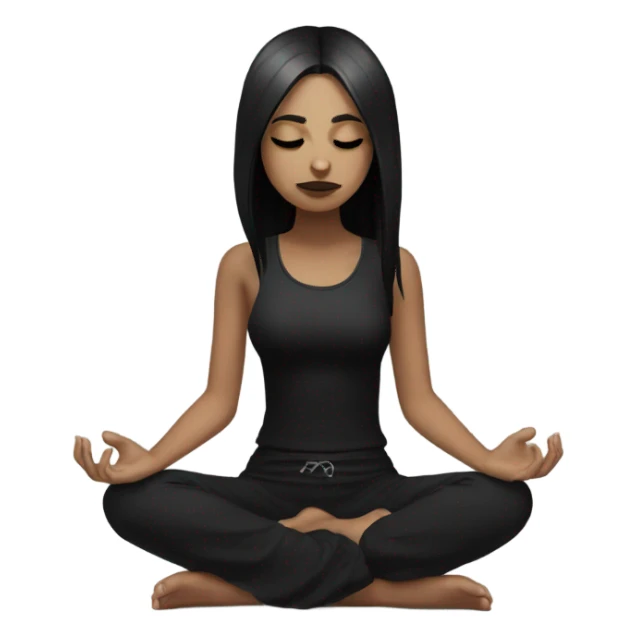 goth girl meditating sticker