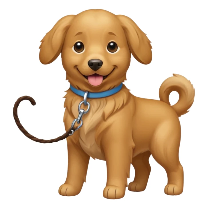 Dog on a leash sticker