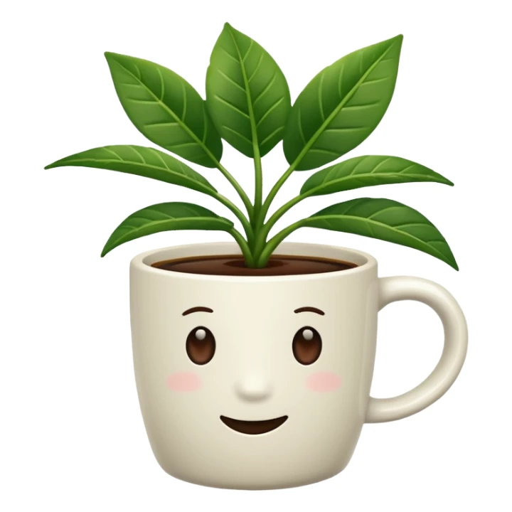 coffee cup houseplant sticker