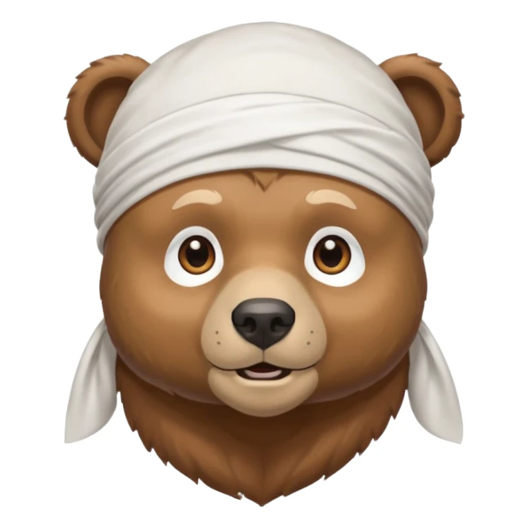 Сделай лицо медведя в белой дюраге sticker