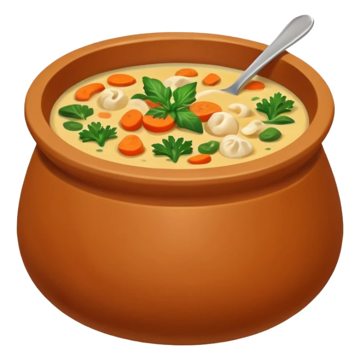 soup in clay, no spoon sticker