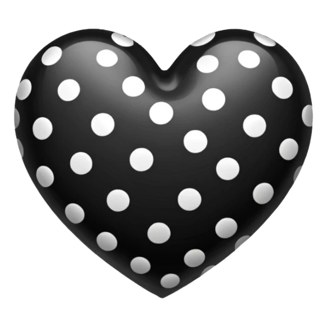 black and white pokadot heart sticker