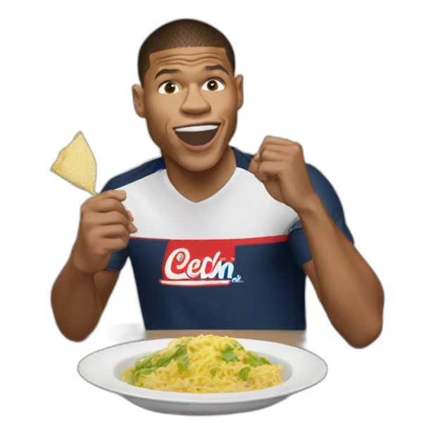 Kylian mbappé eating sticker