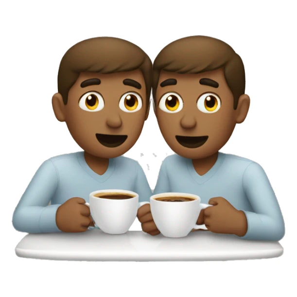 Guy drinking two coffees sticker