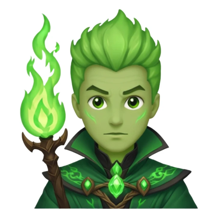 green fire warlock sticker