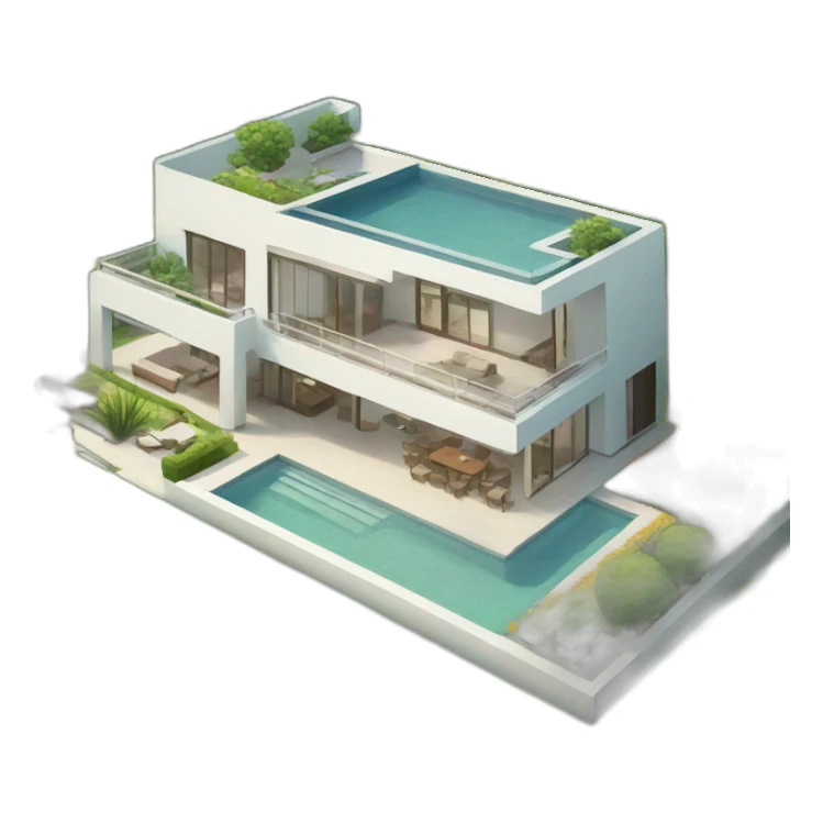 modern Villa with garden sticker