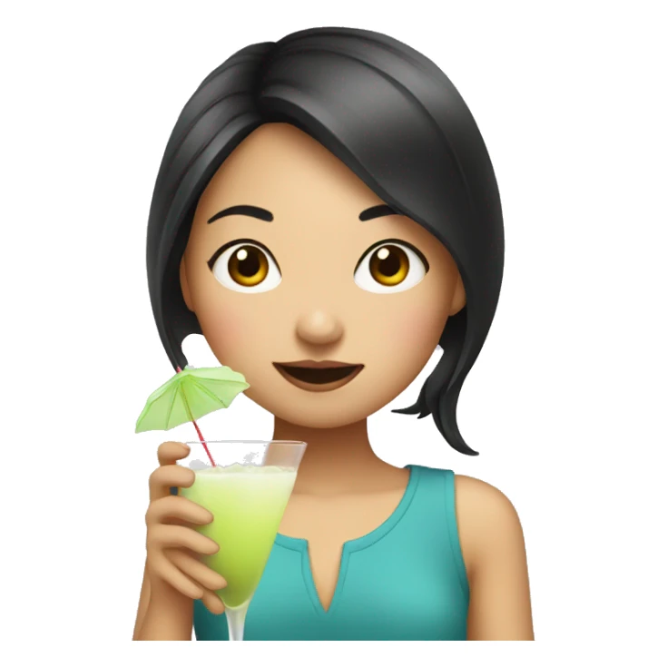 Asian girl drinking martini sticker