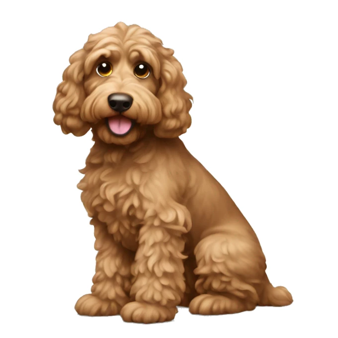 Light brown cockapoo pooping sticker