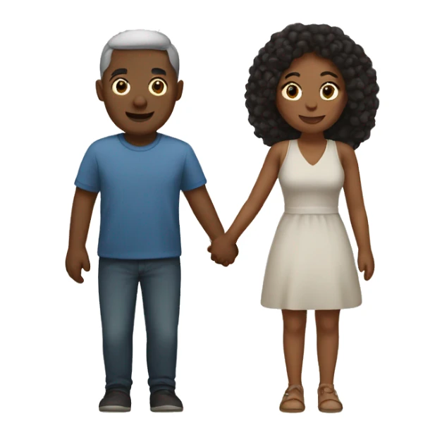 Interracial Couple holding hands sticker