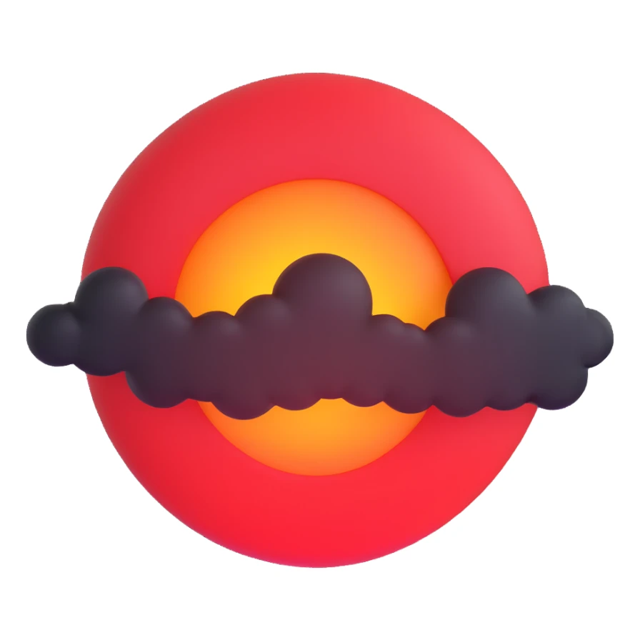 red sun with no face sticker