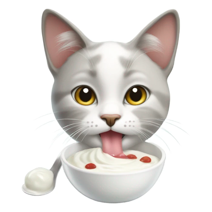 Cat eating yogurt  sticker