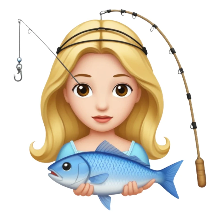 Princess caught on fishing line sticker