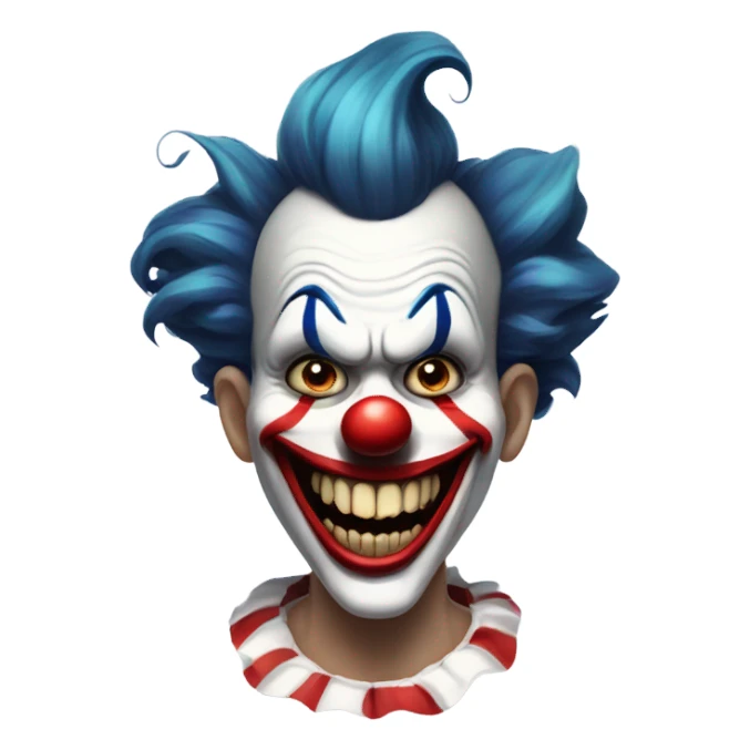 Scary clown with smile sticker
