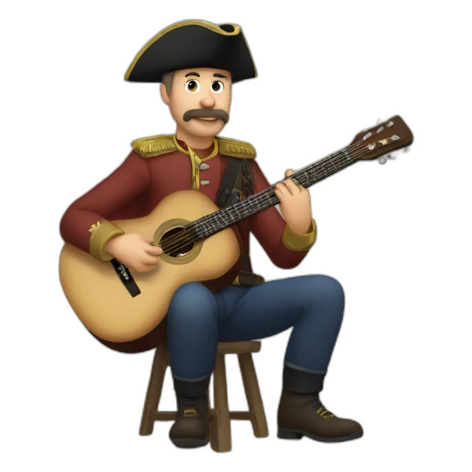 a Cossack with a guitar sticker