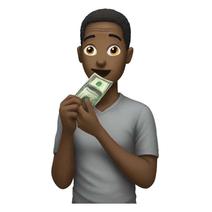 someone eating money sticker