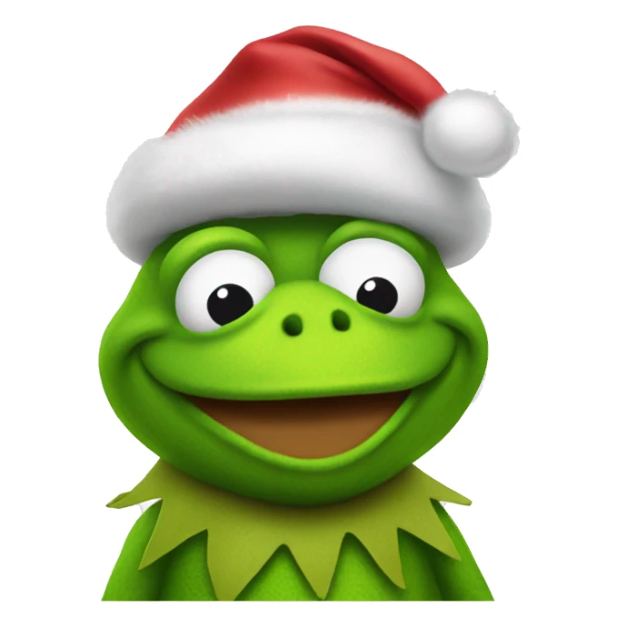 Santa kermit the frog sticker