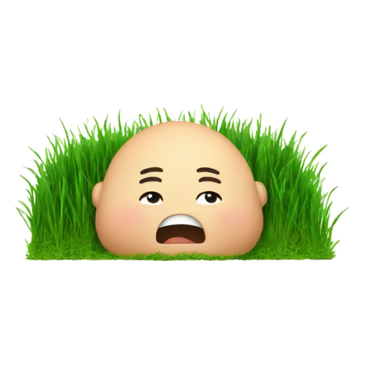 A chubby person is eating grass. sticker