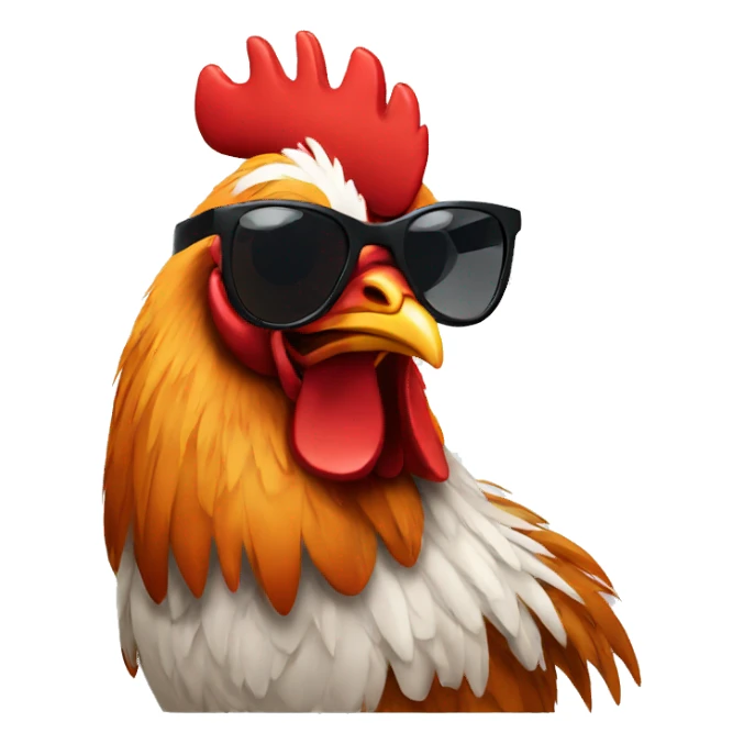 rooster with sunglasses sticker