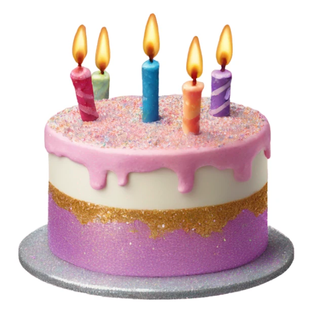 Birthdaycake glitter 33 years sticker