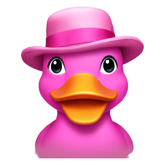 Pink duck with hat and bow tie sticker