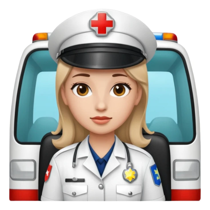 Ambulance driver girl sticker