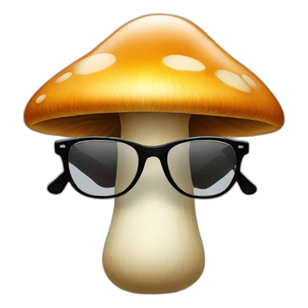 mushroom with glasses black sticker