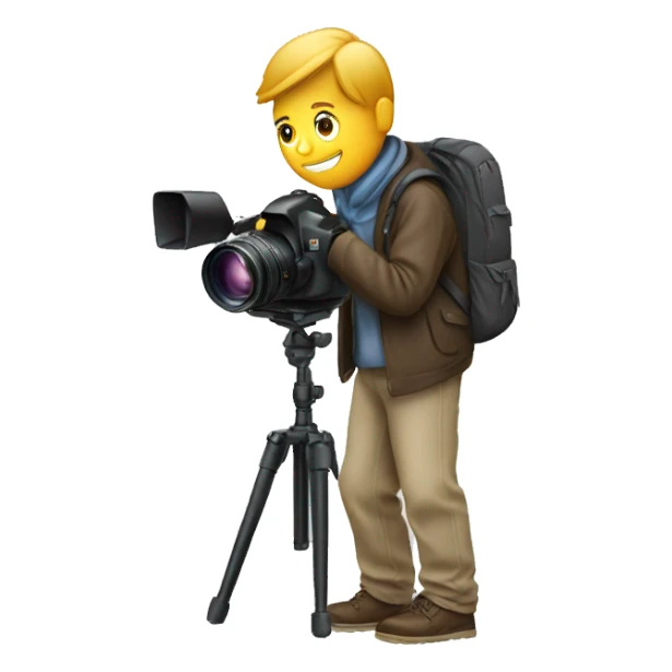 A man with a photo camera on a tripod sticker