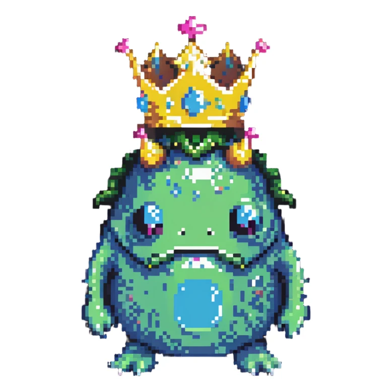 slime monster with a crown sticker