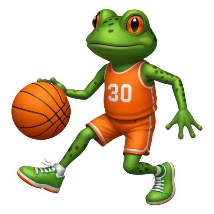 A frog playing basketball sticker