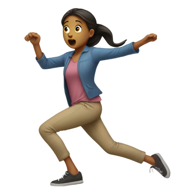 Girl slipping  sticker