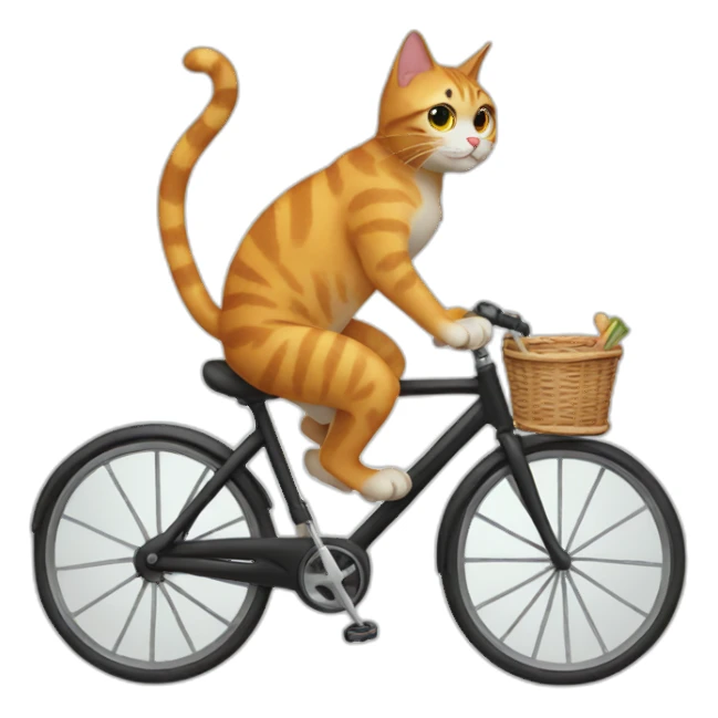 cat riding a bicycle sticker