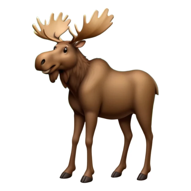 Moose on a road next to a forest sticker