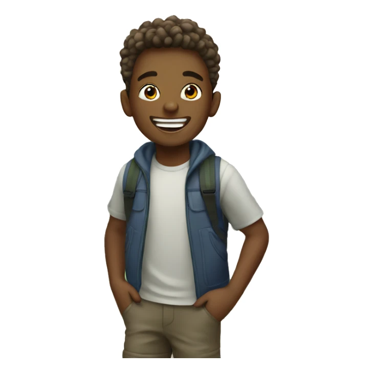 happy boys enjoying outdoors sticker