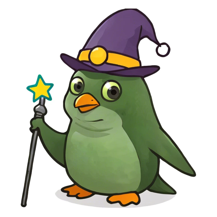 Penguin wizard sticker