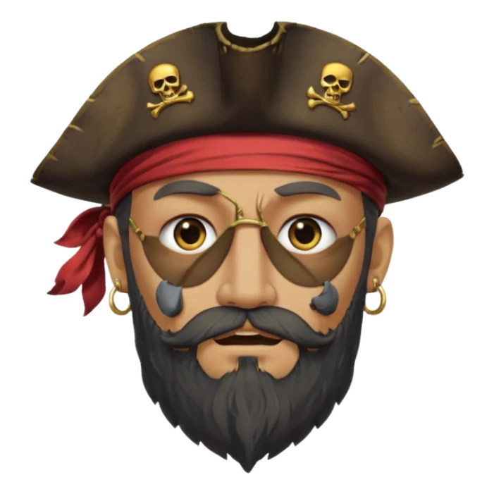 pirate, bearded, single eye batch sticker