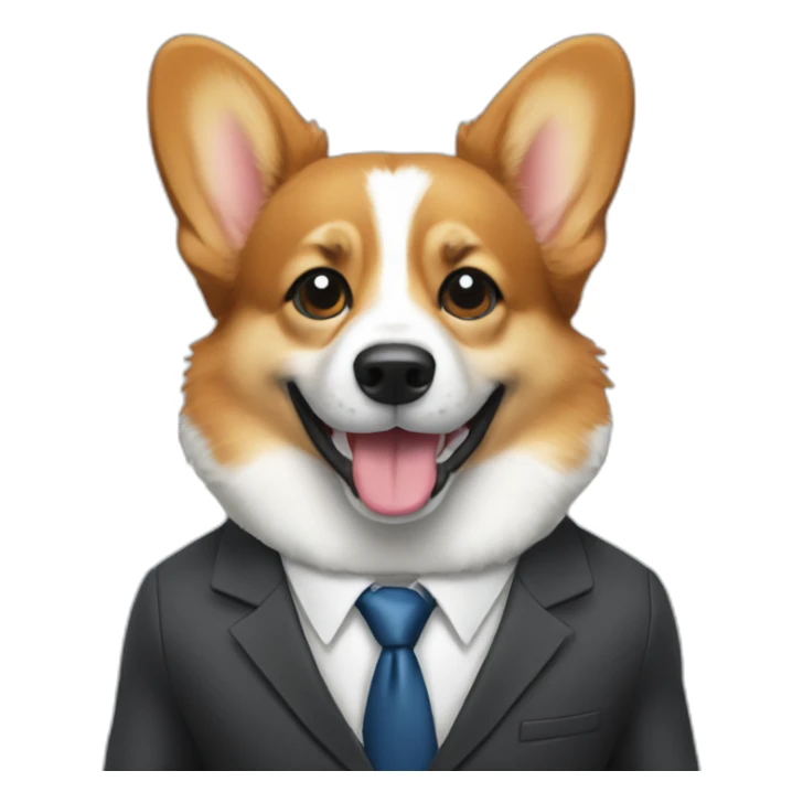 corgi in a business suit sticker