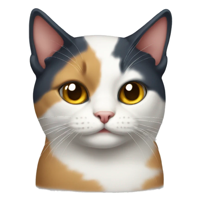 one-eyed tricolor cat sticker